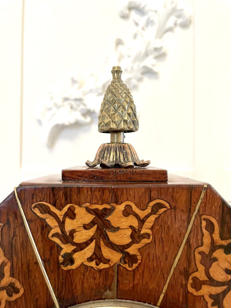 Fine Antique Regency Inlaid Marquetry Mantel Clock - Image 6